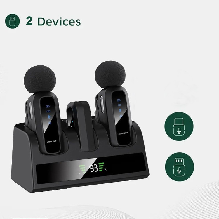 ست میکروفن بی سیم گرین لاین مدل GM-89X با درگاه اتصال USB-C