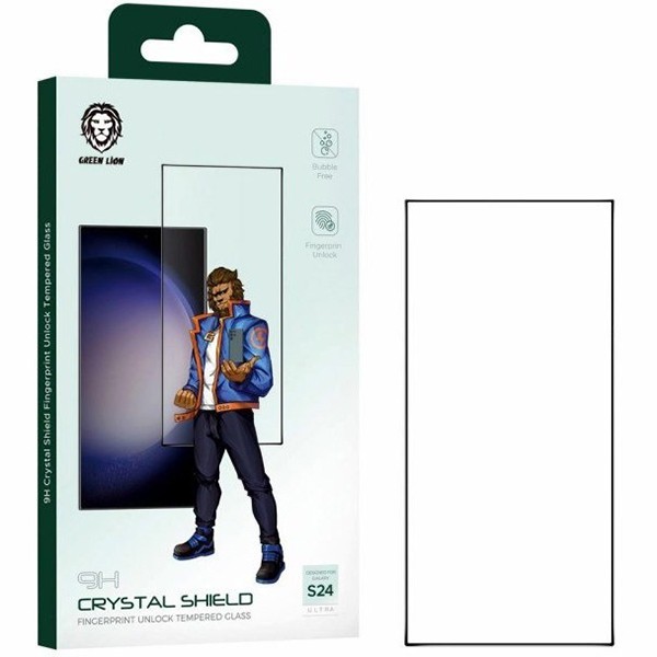محافظ صفحه نمایش گرین لاین مدل 9H Crystal Shield مناسب برای گوشی موبایل سامسونگ Galaxy S24 Ultra