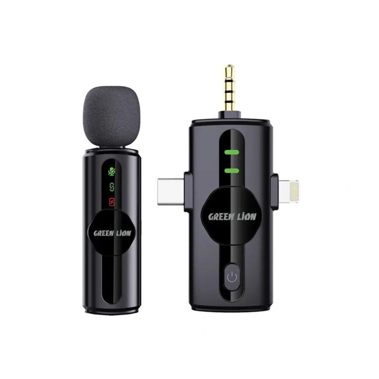 میکروفن بی سیم گرین لاین مدل GM-79X با درگاه اتصال USB-C لایتنینگ AUX