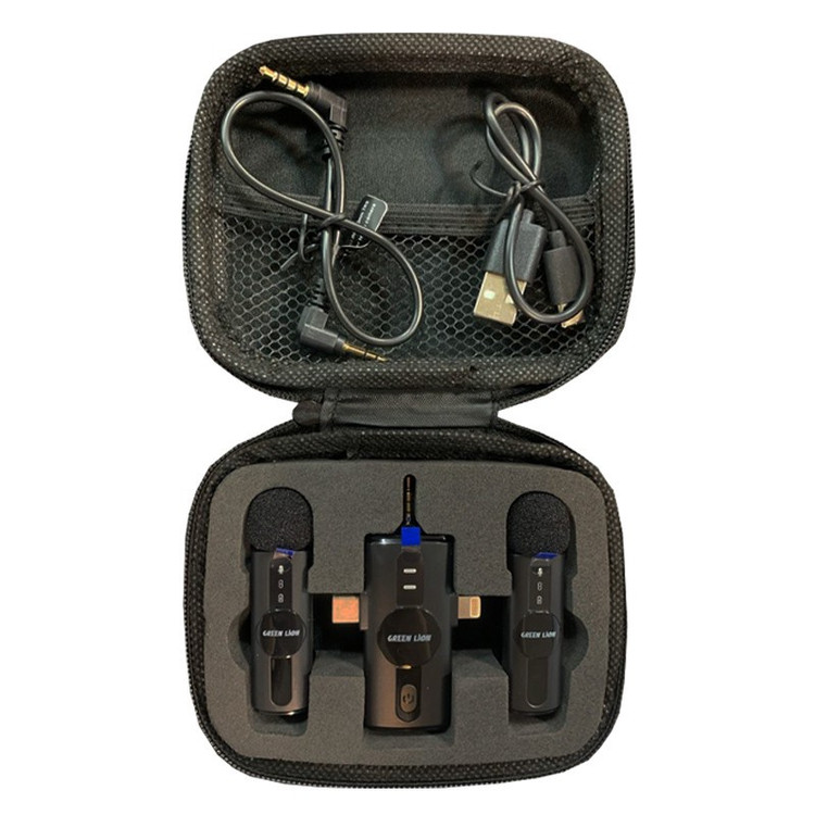 ست میکروفن بی سیم گرین لاین مدل GM-80X با درگاه اتصال لایتنینگ AUX USB-C