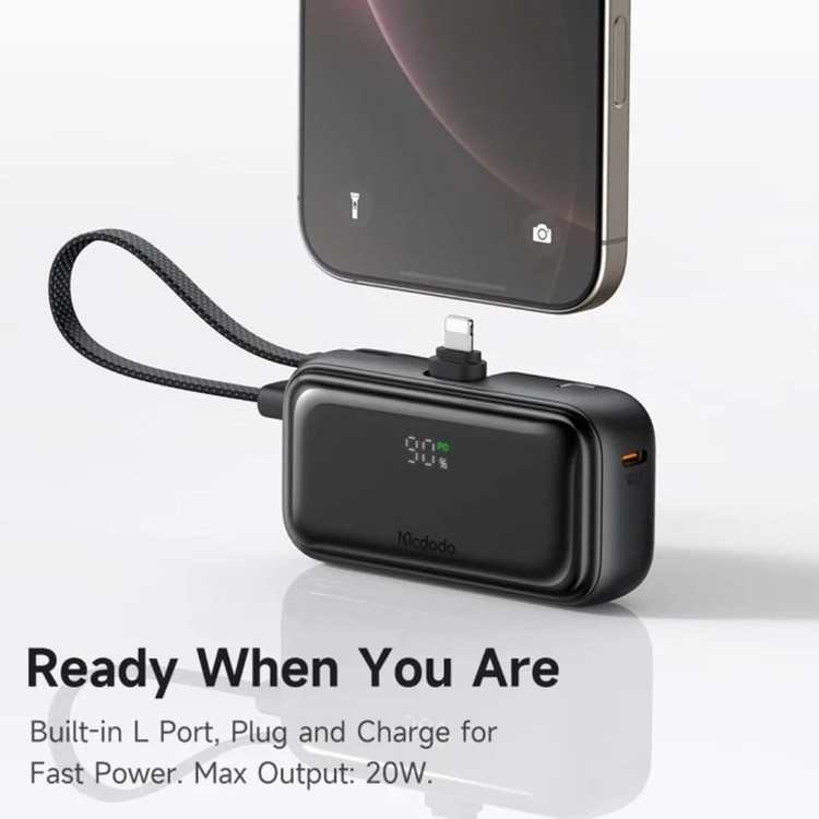 پاوربانک مک دودو مدل MC-7800 ظرفیت 5000 میلی آمپر ساعت به همراه کابل تبدیل USB-C