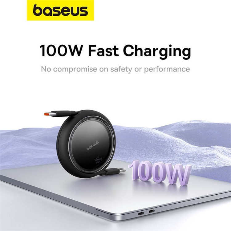 کابل USB-C بیسوس مدل Free2Draw Mini Retractable 100W طول 1 متر