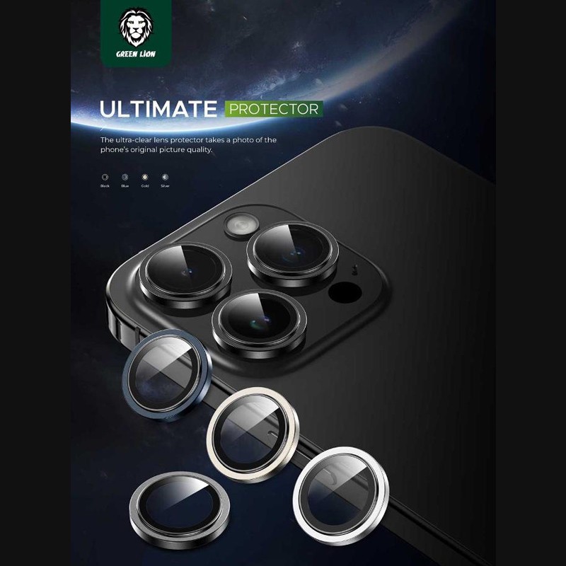 محافظ لنز دوربین گرین لاین مدل GNCMHDP15PM مناسب برای گوشی موبایل اپل iPhone 15 PRO 15 PRO MAX