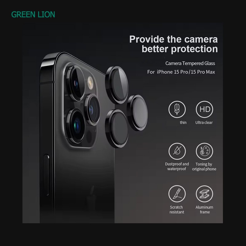 محافظ لنز دوربین گرین لاین مدل GNCMHDP15PM مناسب برای گوشی موبایل اپل iPhone 15 PRO 15 PRO MAX