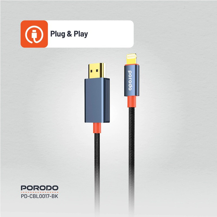 کابل تبدیل لایتنینگ به HDMI پرودو مدل CBL0017 طول 2 متر