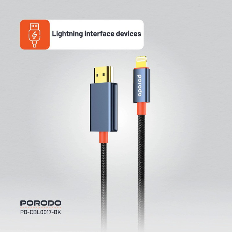 کابل تبدیل لایتنینگ به HDMI پرودو مدل CBL0017 طول 2 متر