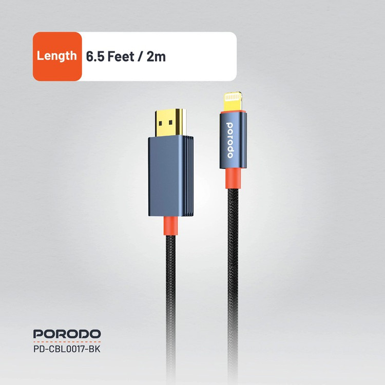 کابل تبدیل لایتنینگ به HDMI پرودو مدل CBL0017 طول 2 متر