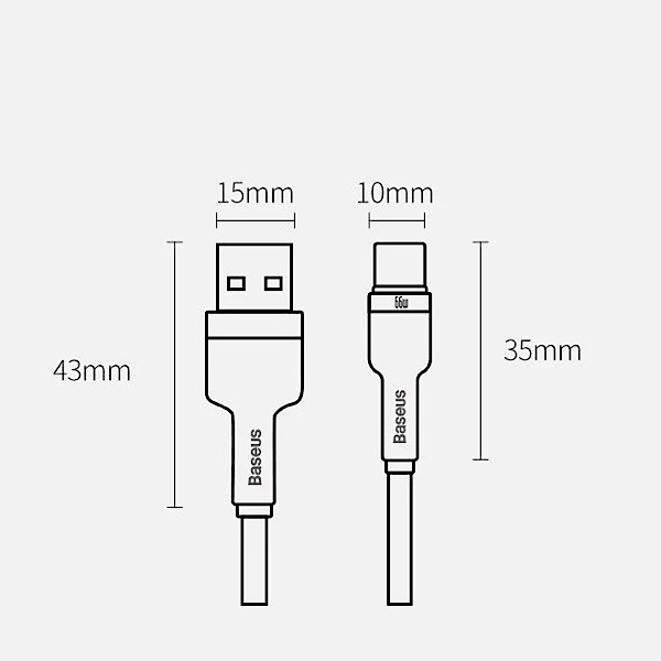 کابل تبدیل USB به USB-C بیسوس مدل CAKF000201 66W طول 2 متر