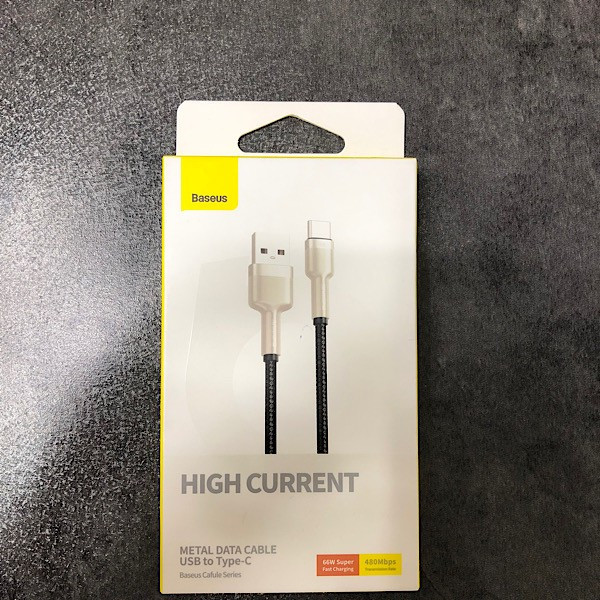کابل تبدیل USB به USB-C باسئوس مدل CAKF HIGH CURRENT 66W طول 1 متر