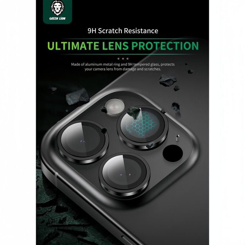 محافظ لنز دوربین گرین لاین مدل Classic مناسب برای گوشی موبایل اپل iPhone 16 Pro 16 ProMax