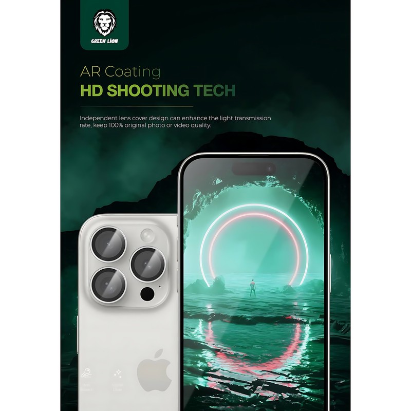 محافظ لنز دوربین گرین لاین مدل Classic مناسب برای گوشی موبایل اپل iPhone 16 Pro 16 ProMax