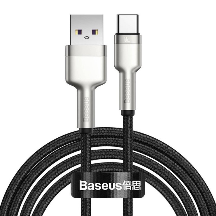 کابل تبدیل USB به USB-C باسئوس مدل Metal Data cable 66W طول 2 متر