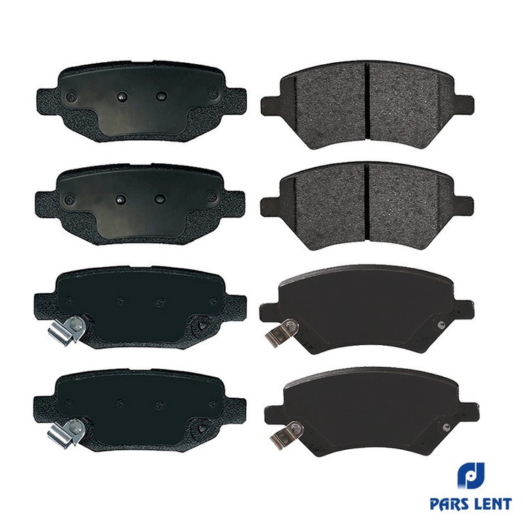 لنت ترمز جلو دیسکی خودرو لنت پارس کد 1-80139 چهار جفت مناسب برای لیفان X60 به همراه لنت ترمز عقب