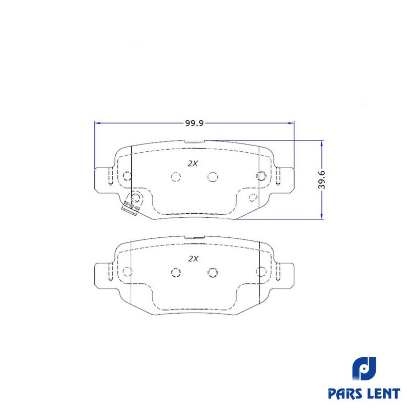 لنت ترمز عقب خودرو لنت پارس کد 4-80164 دو جفت مناسب برای ام وی ام X33S