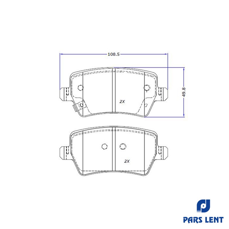 لنت ترمز دیسکی عقب خودرو لنت پارس کد 2-80196 دو جفت مناسب برای آریزو EV 5
