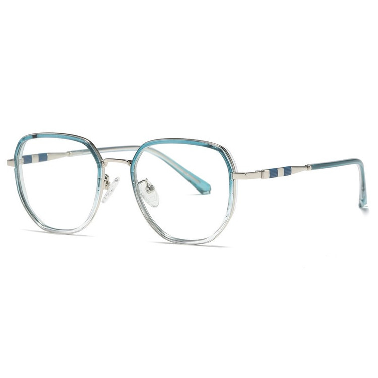فریم عینک طبی چند ضلعی زنانه مدل TRZC829 C28-p81 Gradient Blue