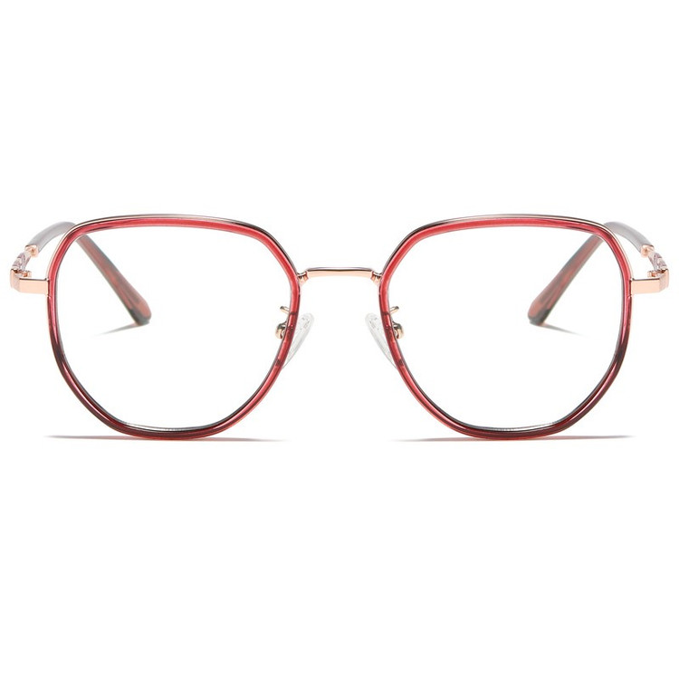 فریم عینک طبی چند ضلعی زنانه مدل ُTRZC829 C42-P81 Transparent Red