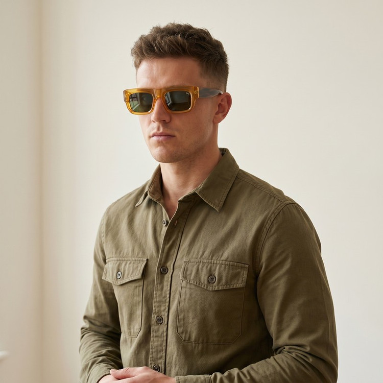 عینک آفتابی مستطیلی آلبرت وگ مدل S31111C5 Acetate Avantgarde Visionary