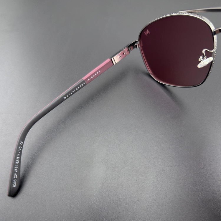 عینک آفتابی خلبانی مردانه آلبرت وگ مدل 6306C21P39 Polarized Maroon