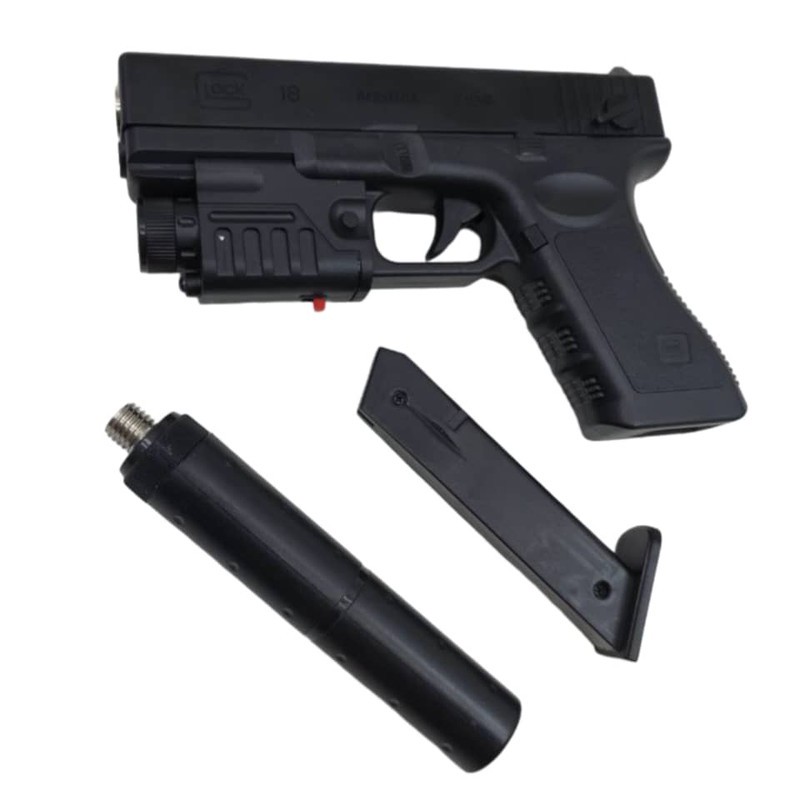 ست تفنگ بازی مدل کلت لیزردار metal p-180
