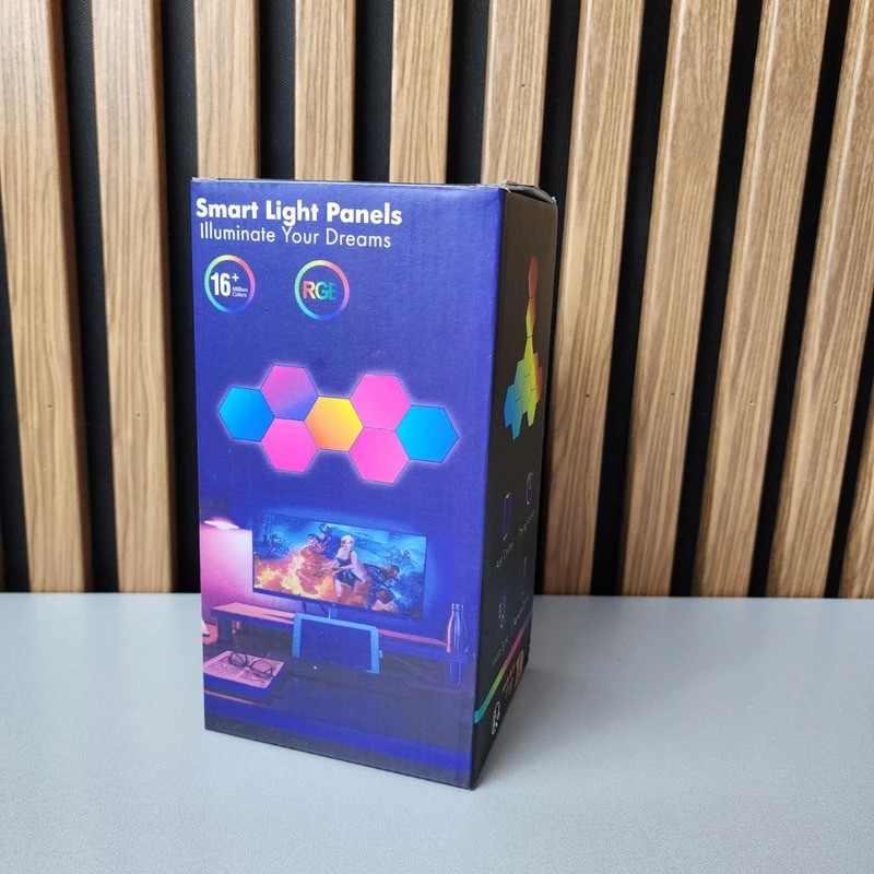 پنل دیواری گیمینگ طرح شش ضلعی بسته 8 عددی