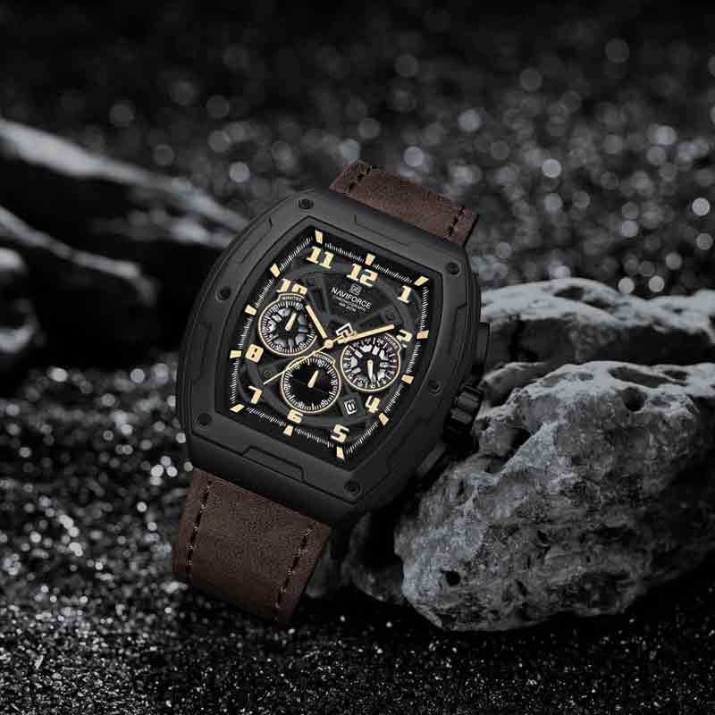 ساعت مچی عقربه ای مردانه نیوی فورس مدل NF8053 BR BK CR