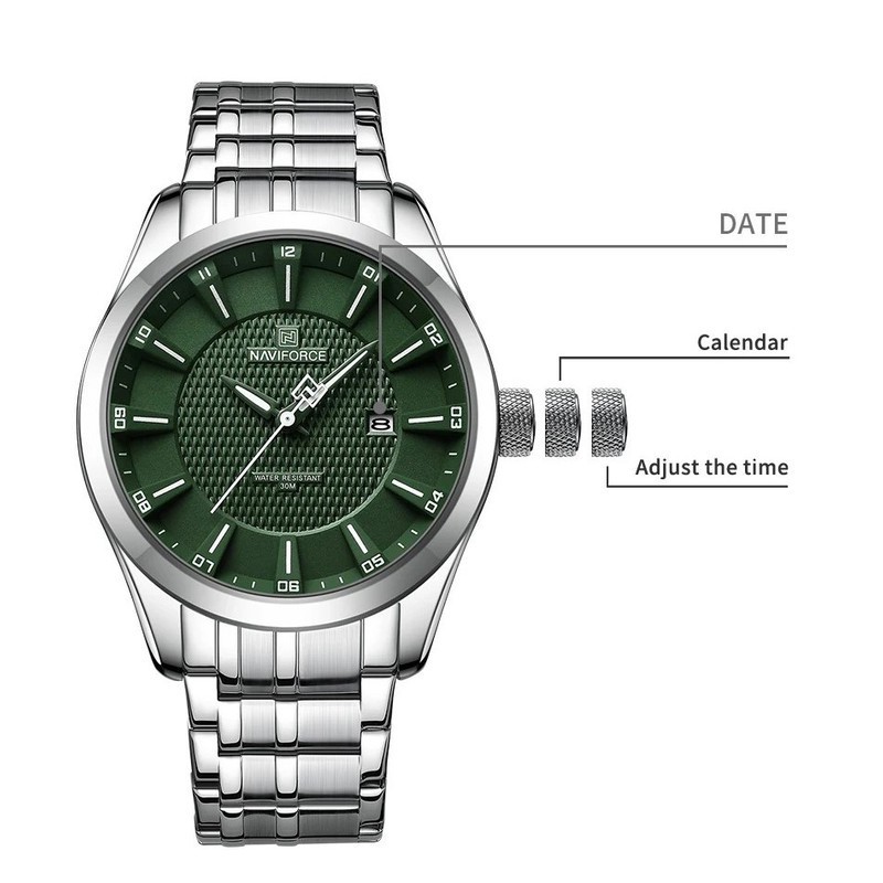 ساعت مچی عقربه ای کوارتز مردانه نیوی فورس مدل تقویم دار