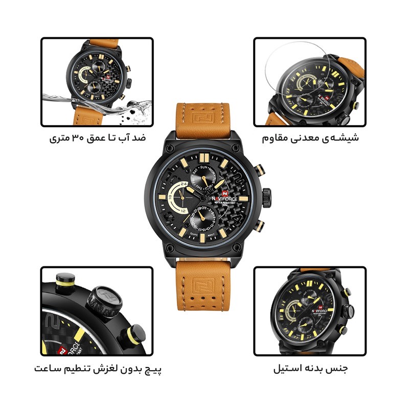 ساعت مچی عقربه ای مردانه نیوی فورس مدل NF9068L