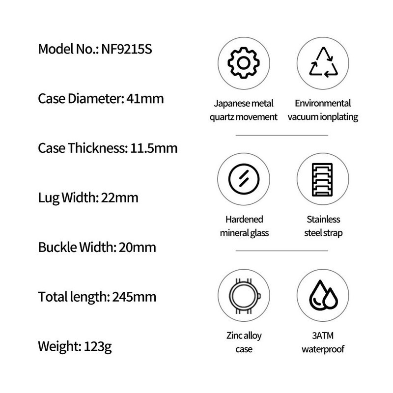 ساعت مچی عقربه ای مردانه نیوی فورس مدل NF9215SBK