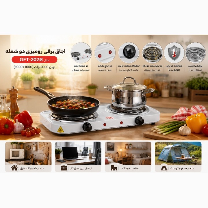 اجاق برقی هات پلیت مدل GFT-2020B