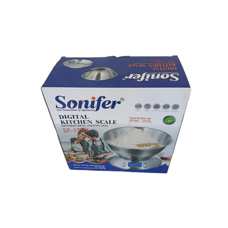 ترازو آشپزخانه دیجیتال سونیفر مدل SF-1926 حداکثر ظرفیت قابل اندازه گیری 5 کیلوگرم با دقت اندازه گیری 2 گرم