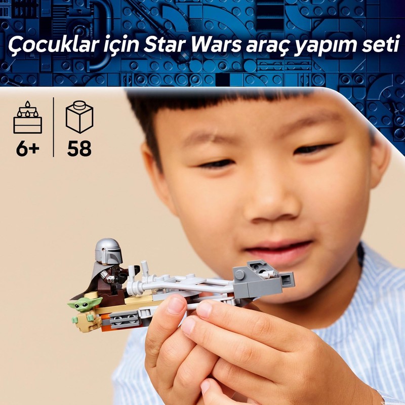 لگو 58 تکه سری استار وارز مدل The Mandalorian Grogu s Speeder Bike کد 75436