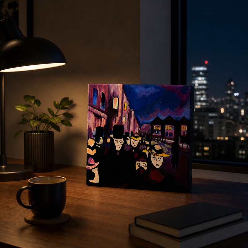 تابلو نقاشی اکریلیک به سبک انتزاعی مدل MEN-NIGHT