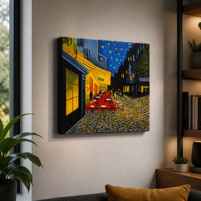 تابلو نقاشی اکریلیک به سبک انتزاعی مدل CAFE-NIGHT