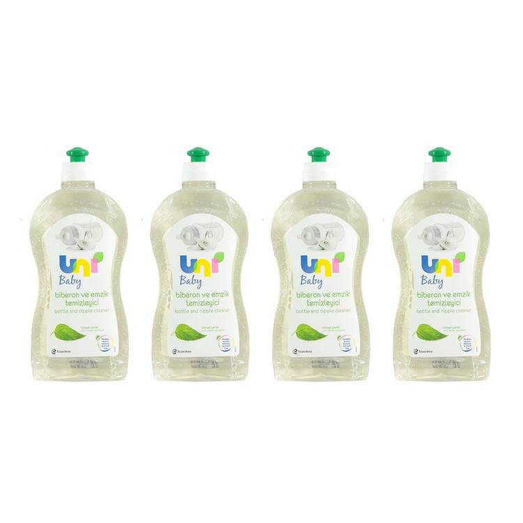 شوینده شیشه شیر کودک یونی مدل U2008429.4 حجم 500 میلی لیتر بسته 4 عددی