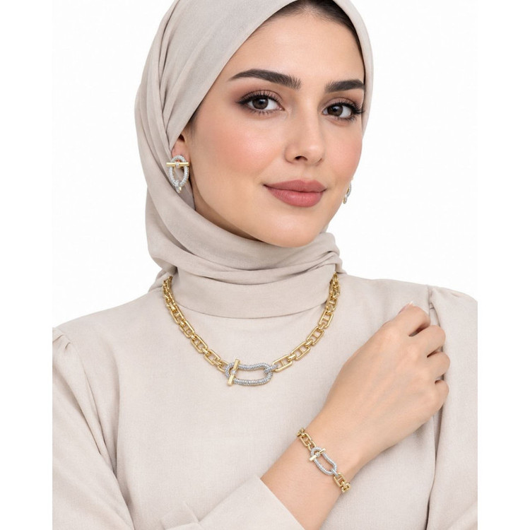 ست زیورآلات زنانه مدل جواهری کد KYSETNIM249